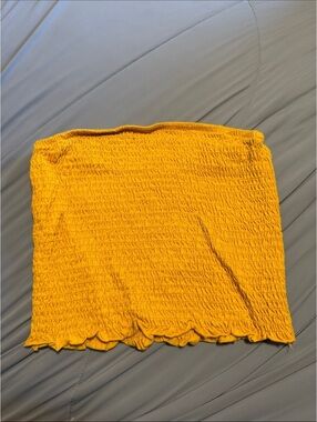 Yellow Smocked Tube Top - Unbranded